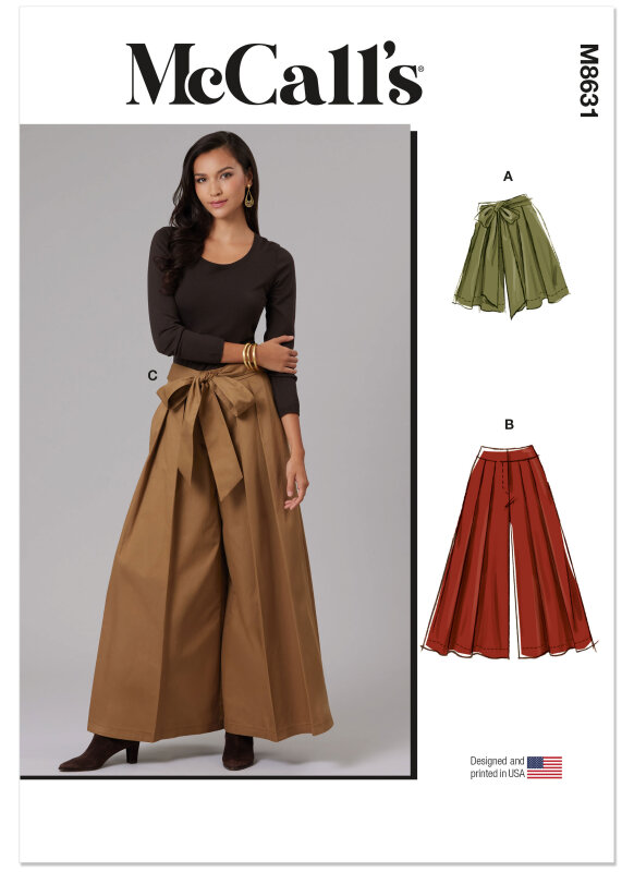 McCalls Schnittmuster Damen - Weit geschnittene Shorts und Hosen