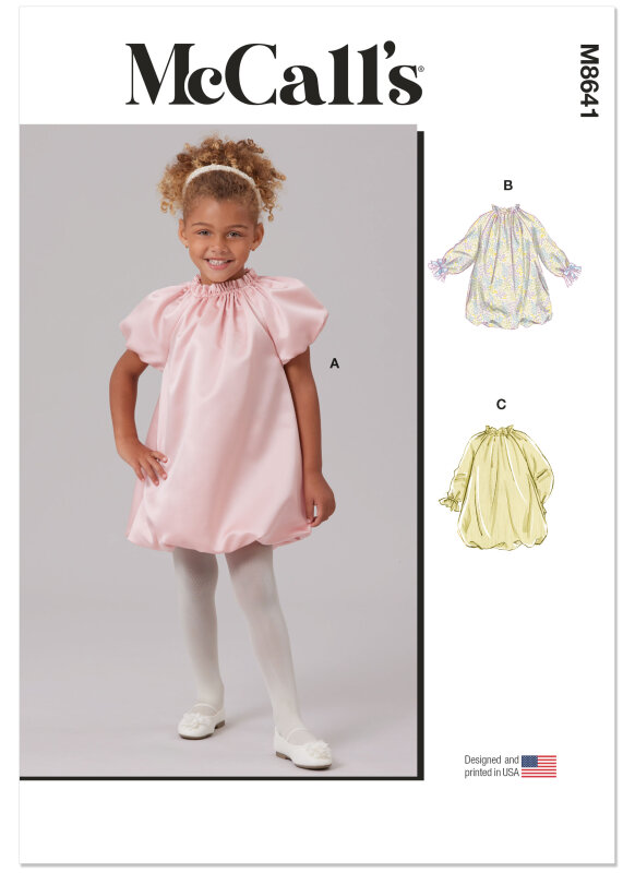 McCalls Schnittmuster Kinder - Kleid mit Bubble-Saum (3-8)