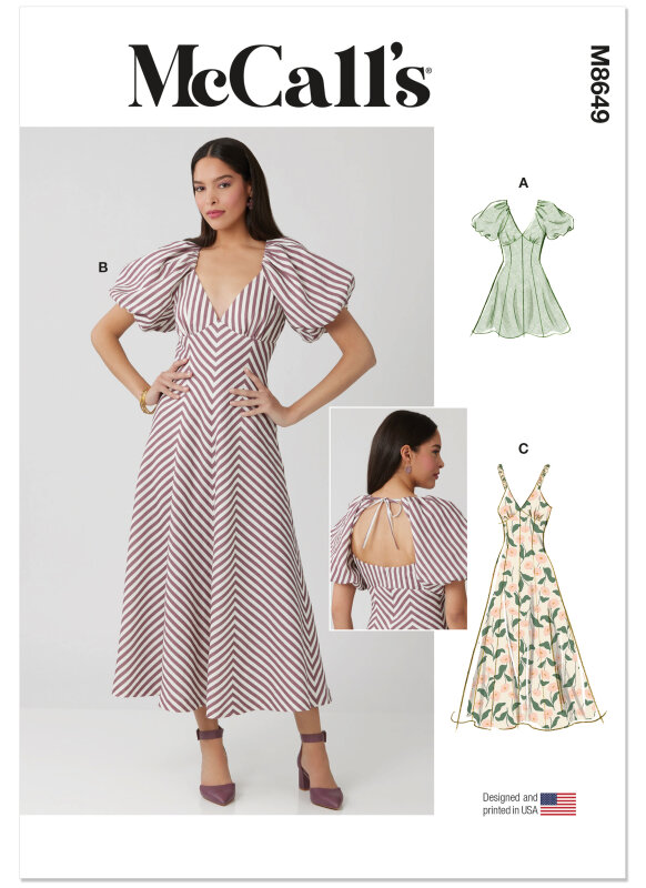 McCalls Schnittmuster Damen - Empire-Kleid in Midi-/Knielänge