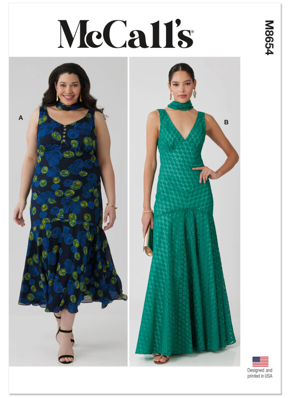 McCalls Schnittmuster Damen -  Trägerkleid & Schal