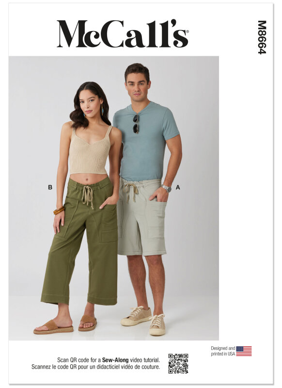 McCalls Schnittmuster Unisex-Cargohose & Shorts (XS-S-M-L-XL-XXL)