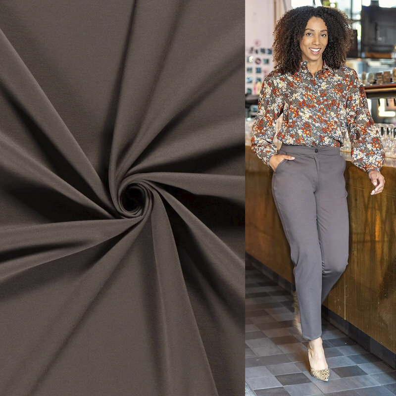 Modestoffe Damen, Punta di Roma, Braun-Taupe (Hose) - My Image 33