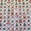 Baumwoll-Popeline Digitaldruck Weihnachtsmann & Rauten